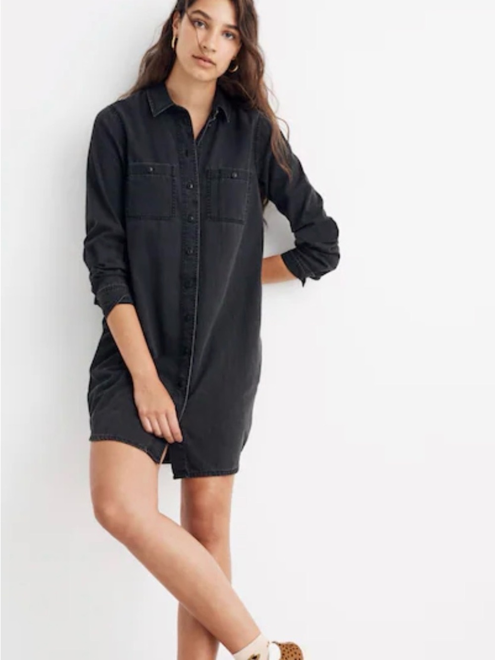 Madewell Black Denim Shirtdress